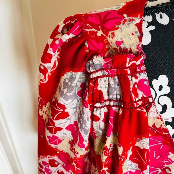 Sophie Max Floral Flowy Handkerchief Hem Maxi Dress Small - Picture 15 of 16